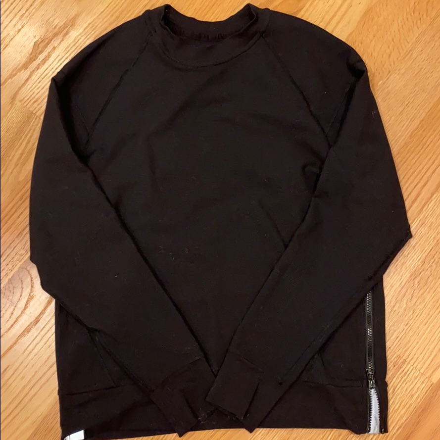 Black Pullover With Side Zips